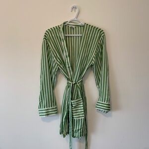 Striped Satin Robe/Cover up